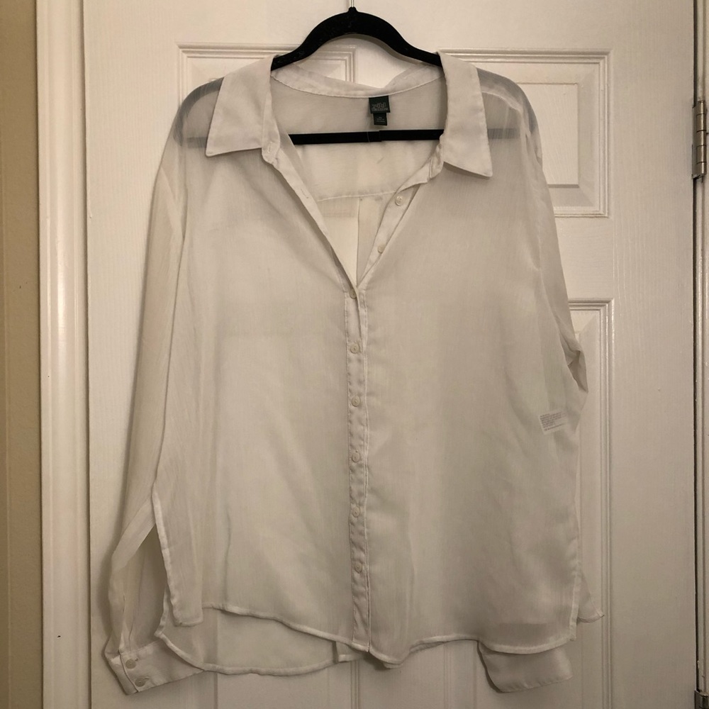 Sheer button up long sleeve